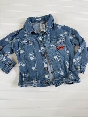 Disney Blue Denim Mickey Mouse Print Jacket